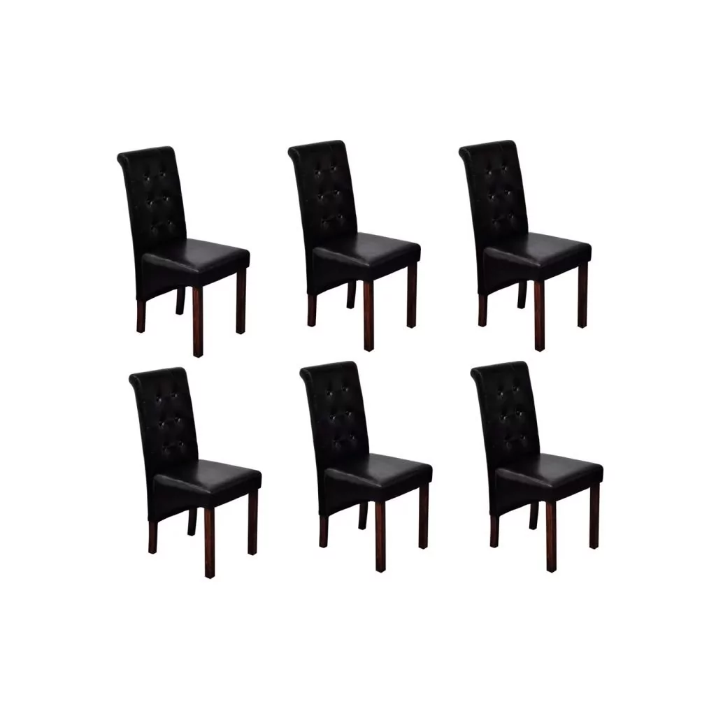 vidaXL Krzesła jadalniane, czarne (6 sztuk)