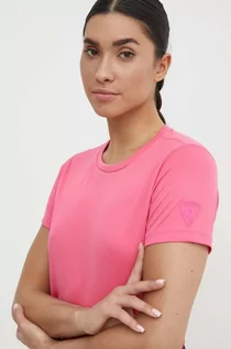 Koszulki sportowe damskie - Rossignol t-shirt sportowy Plain kolor różowy RLMWY11 - grafika 1