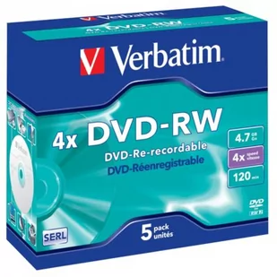 Verbatim Płyta DVD-RW 4x 43285 5pack - Nośniki danych - miniaturka - grafika 1