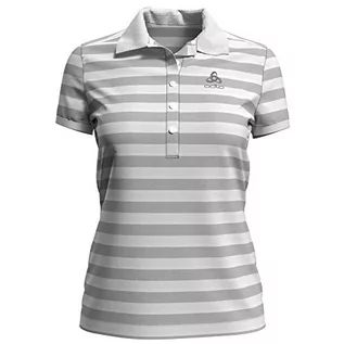 Koszulki i topy damskie - ODLO Concord damska koszulka polo szary Silver Grey - White - Stripes M 550751 - grafika 1