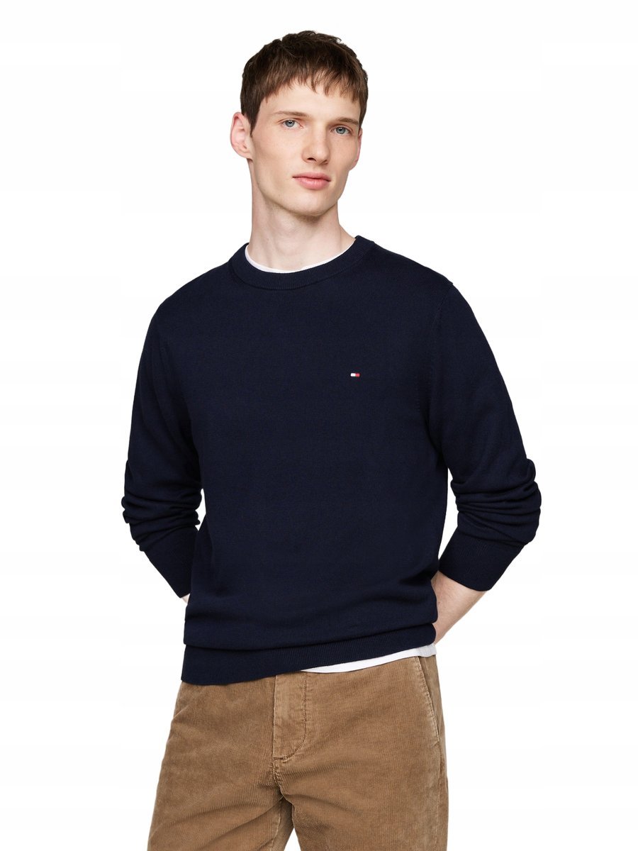 TOMMY HILFIGER MĘSKI SWETER GRANATOWY BAWEŁNIANY XL 16FA