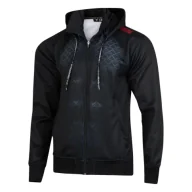 Bluzy sportowe męskie - Extreme Hobby Bluza Dresowa Z Kapturem Rozpinana Black Armour - miniaturka - grafika 1