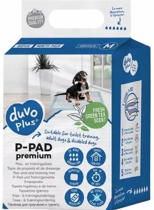Duvo+ PODKŁADY DLA PSA PREMIUM 30st 30x45cm Zielona herbata 15611 /2/ 6
