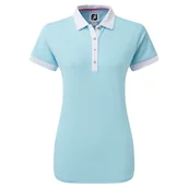 Golf - Damska koszulka do golfa Footjoy Colour Block Pique blue - miniaturka - grafika 1