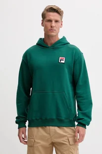 Fila bluza Borgholm męska kolor zielony z kapturem gładka FAU0148 - Bluzy męskie - miniaturka - grafika 1