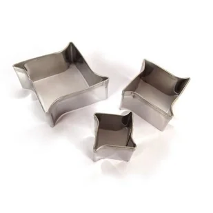 Wykrawacze metalowe - Kwadratowy nie kwadratowy - 3 sztuki - DTM Srebrny - Formy do ciast - miniaturka - grafika 1