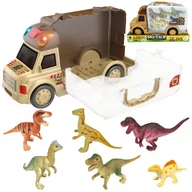Samochody i pojazdy dla dzieci - WOOPIE Zestaw Samochód 2w1 Walizka + Dinozaury Figurki 6 szt. - miniaturka - grafika 1