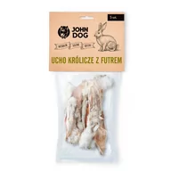 Przysmaki dla psów - JOHN DOG Ucho królicze z futrem 5szt. - miniaturka - grafika 1
