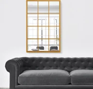 Lustra - Lustro ścienne "Cupello" Lustro okienne 90x60 cm Złote - miniaturka - grafika 1