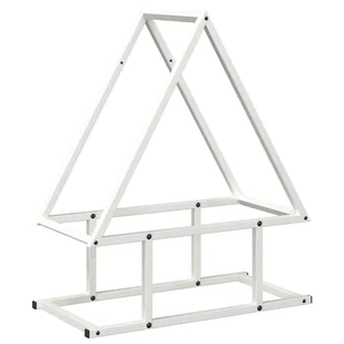 vidaXL Stojak na drewno opałowe, biały, 50x25x60 cm - Wózki magazynowe - miniaturka - grafika 1