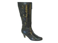 Kozaki damskie - Buffalo 5478-253 Damskie kozaki gładka skóra czarne, czarny, 42 EU - miniaturka - grafika 1