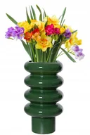 Wazony i flakony - Szklany wazon na kwiaty 14x25,5cm Zielony dekoracyjny elegancki - miniaturka - grafika 1