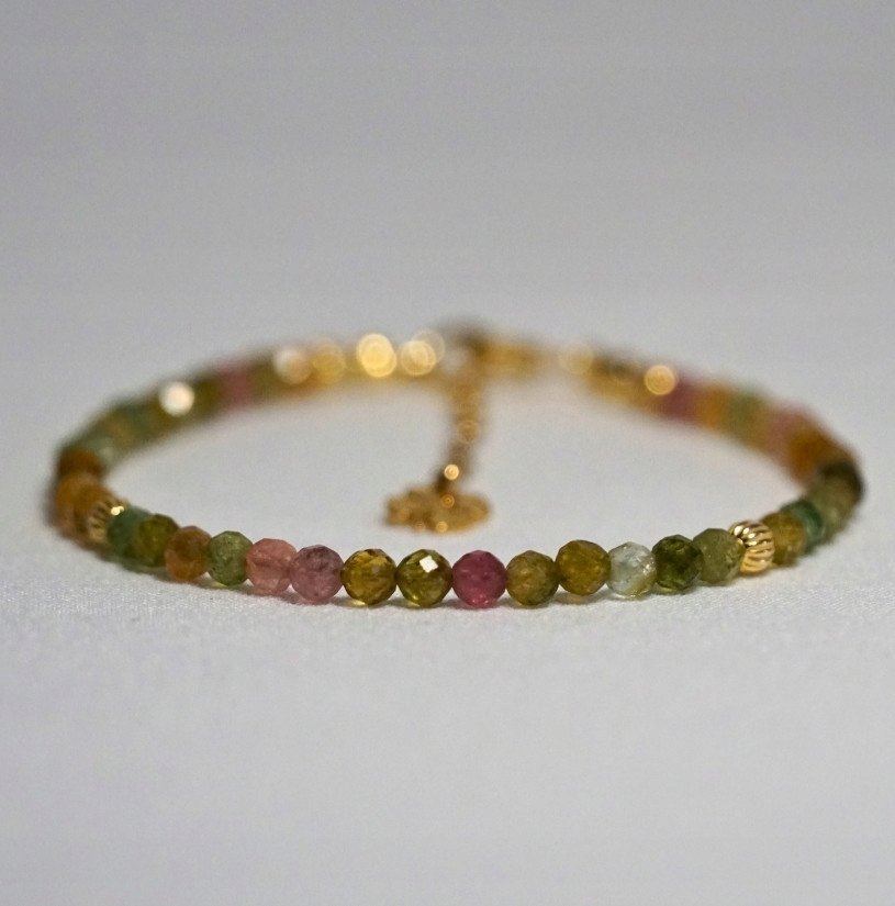 Bransoletka Szczęścia Turmalin Kolorowy 3mm - Crystals Break 2 rozmiary