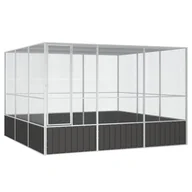 Klatki i wyposażenie dla ptaków - VidaXL Woliera, Antracytowa, 302,5X324,5X211,5 Cm, Galwanizowana Stal - miniaturka - grafika 1