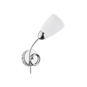 Lampy ścienne - Kinkiet ścienny Camea chromowany biały 1xE14x10W styl nowoczesny wym: 27 x 8 x 8 cm metal IP20 Alfa - miniaturka - grafika 1