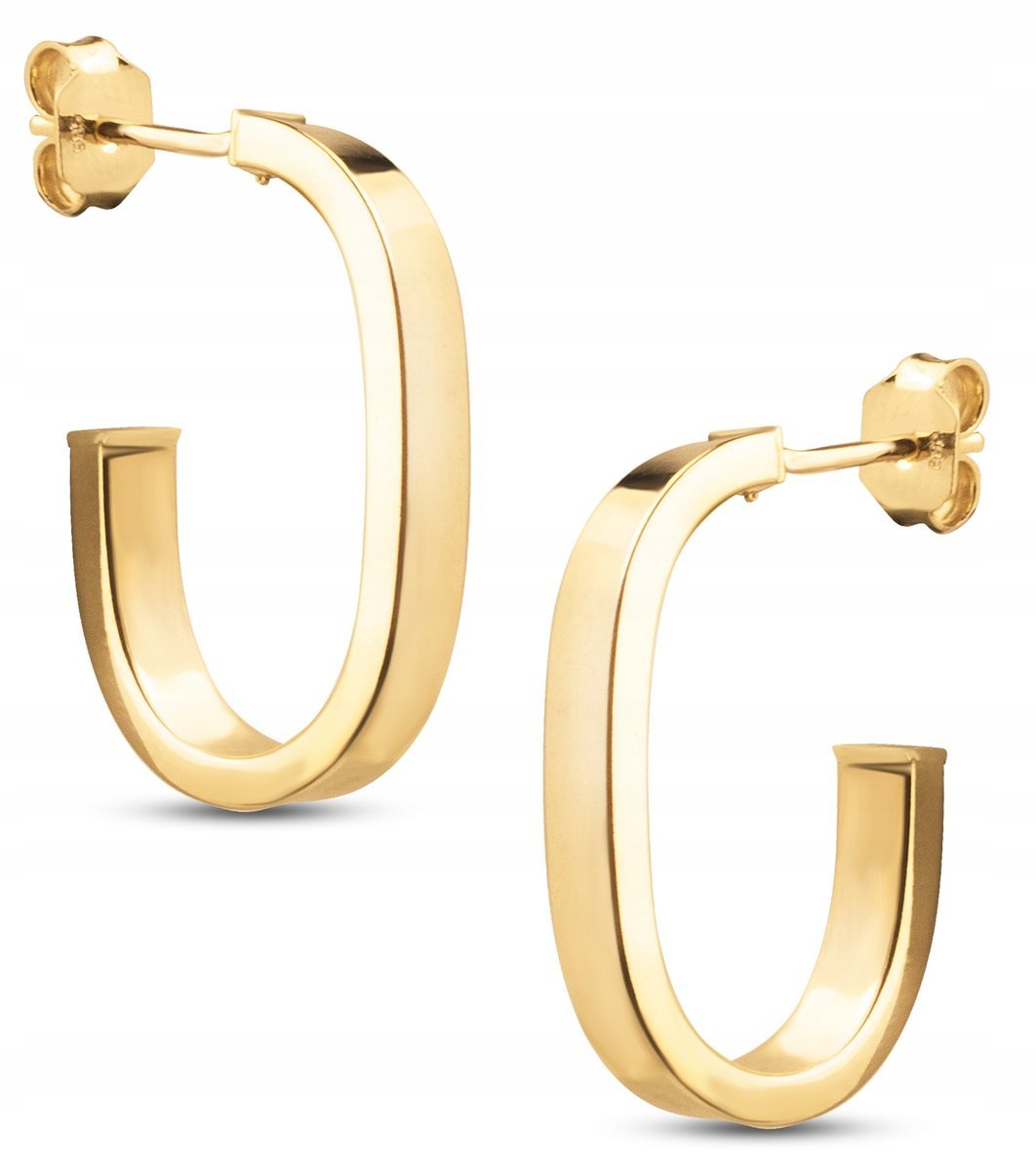 ZŁOTE KLASYCZNE PODŁUŻNE KOLCZYKI HACZYKI GANCIO 14KT 585