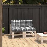 Poduszki ogrodowe - vidaXL Poduszki na sofę z palet, 2 szt., szara kratka - miniaturka - grafika 1