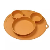 Miseczki i talerzyki dla dzieci - MYROYS, Silikonowy talerzyk z przyssawką Brązowy - miniaturka - grafika 1