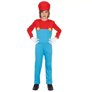 STRÓJ KOMBINEZON SUPER MARIO CZERWONO-NIEBIESKI 142-148 - Stroje karnawałowe - miniaturka - grafika 1