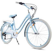 Rowery - Rower młodzieżowy SUN BABY Heart Bike 24 cale dla dziewczynki Błękitny - miniaturka - grafika 1