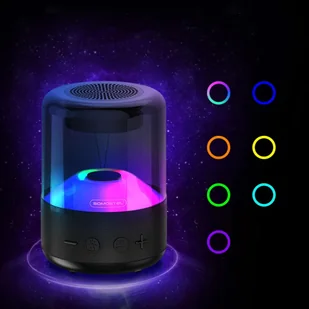 Głośnik bezprzewodowy Somostel Bluetooth BT 5.0 H210 LED RGB AUX TF kolorowy przenośny czarny - Głośniki przenośne - miniaturka - grafika 5