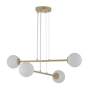 Lampy sufitowe - Sigma nowoczesny złoty żyrandol do salonu 33369 BALANS 4 lampa sufitowa klosze białe kule 33369 - miniaturka - grafika 1