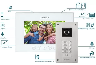 Wideodomofon Vidos X stacja bramowa z szyfratorem S14D (podtynkowa) oraz monitor M11W-X WiFi Android FHD - Wideodomofony - miniaturka - grafika 2
