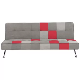 Sofa rozkładana welurowa wielokolorowa patchwork OLSKER Lumarko! - Sofy i kanapy - miniaturka - grafika 1