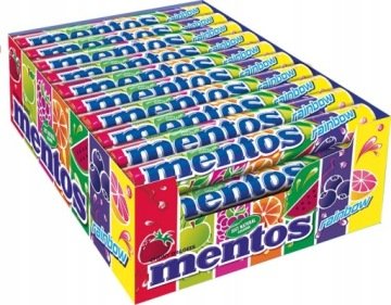 Mentos Rainbow Cukierki do żucia o smaku owocowym 37.5 g x 40 szt