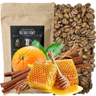 Kawa smakowa Miód Pomarańcza Cynamon 1000G 1KG arabica - Cappuccino i kawy smakowe - miniaturka - grafika 1