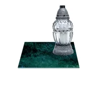 Lampiony i znicze - SZKLANA PODSTAWKA POD ZNICZE Z DEDYKACJĄ 25x25cm Farba 44e - miniaturka - grafika 1