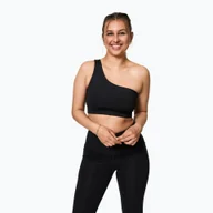 Bielizna sportowa damska - Biustonosz treningowy Girlfriend Collective Bianca One Shoulder black WYSYŁKA W 24H 30 DNI NA ZWROT - miniaturka - grafika 1