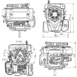 SILNIK LONCIN LC1P75F-F DO KOSIARKI SPALINOWY BENZYNOWY 7KM 212cm3 WAŁ PIONOWY WALCOWY 22,2x80mm MOTOR HONDA ,VANGUARD , B&S , BRIGGS & STRATTON, KOHLER, KAWASAKI - Akcesoria do kos i kosiarek - miniaturka - grafika 5
