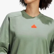 Bluzy sportowe damskie - Bluza Dresowa Adidas Zapinana Kieszeń Damska Zielona IC0269 - miniaturka - grafika 1