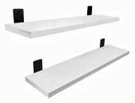 Półki do salonu - Komplet 2 białych półek ściennych 55 cm K4-H11 - miniaturka - grafika 1