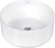 Umywalki - Umywalka nablatowa Deante Arnika 36 cm asymetryczna biały połysk CGN_6U3S - miniaturka - grafika 1