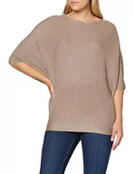 Swetry damskie - JACQUELINE de YONG Damski sweter z dzianiny z rękawami nietoperza, Simply Taupe 2, L - miniaturka - grafika 1