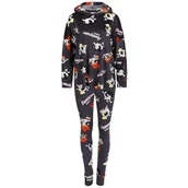 Piżamy damskie - Atomówki Grafitowa Piżama Damska, Długi Rękaw, Ciepła, Z Kapturem - miniaturka - grafika 1