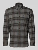Kurtki męskie - Koszula casualowa o kroju regular fit z flaneli z wyhaftowanym logo - miniaturka - grafika 1