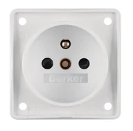 Gniazdka elektryczne - Hager Polo Integro Flow Gniazdo z/u z przesłonami styków biały mat 0961952502 0961952502 - miniaturka - grafika 1