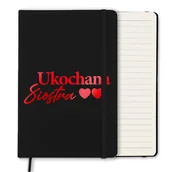 Notesy i bloczki - NOTES CZARNY Z GUMKĄ A5 LINIE NA PREZENT DLA UKOCHANEJ SIOSTRA RED WZORÓW - miniaturka - grafika 1