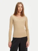 Bluzki damskie - Guess Bluzka V4BP07 K8RT2 Beżowy Regular Fit - miniaturka - grafika 1