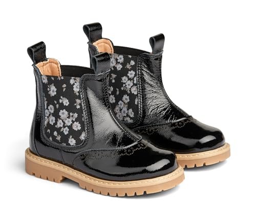Wheat Dziecięce buty dziecięce Chelsea CAJ dla chłopców i dziewczynek, 90% skóra, 10% zamsz, oddychające buty śnieżne, 0021 Czarny, 27 EU