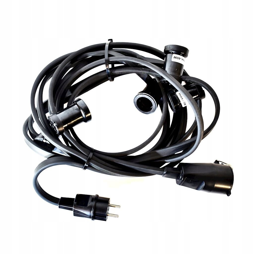 GIRLANDA IP44 CZARNA 11M + GNIAZDO