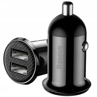 Ładowarki samochodowe - Baseus Szybka Mała Mocna Ładowarka Samochodowa 2x Usb 4,8A Do Auta - miniaturka - grafika 1