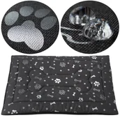 Legowiska dla psów - Legowisko mata dla psa Welsti ciemna szara srebrne kości i łapki M 70x50 wigofil - miniaturka - grafika 1