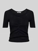 Koszulki i topy damskie - T-shirt z marszczeniami - miniaturka - grafika 1