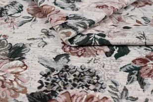 ROMA BIAŁA TKANINA OBICIOWA DEKORACYJNA ŻAKARD KWIATY - Pasmanteria - miniaturka - grafika 1