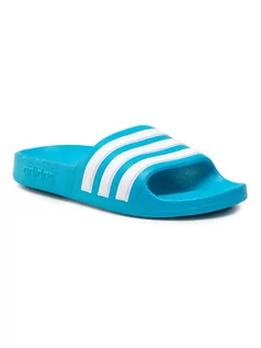 Buty dla dziewczynek - Adidas Klapki adilette Aqua K FY8071 Niebieski - grafika 1
