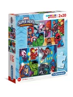 Puzzle - Clementoni Puzzle 2x20 Super Kolor Superhero - miniaturka - grafika 1